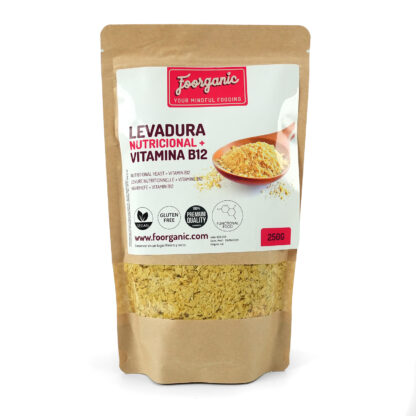 Levadura Nutricional con Vitamina B12 Foorganic Pack  250g | Superalimento Vegano | Ideal para Enriquecer Platos | Producida en España | Sin aditivos