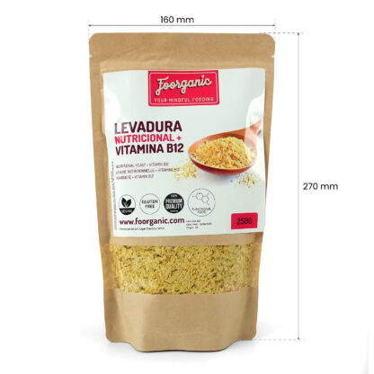 Levadura Nutricional con Vitamina B12 Foorganic Pack  250g | Superalimento Vegano | Ideal para Enriquecer Platos | Producida en España | Sin aditivos - Imagen 3