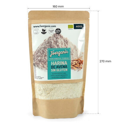 Harina de Avena Sin Gluten Foorganic Pack  500g Natural y Ecológica | Producido en España | Vegano |Ideal para Repostería Saludable y Dietas Veganas - Imagen 3