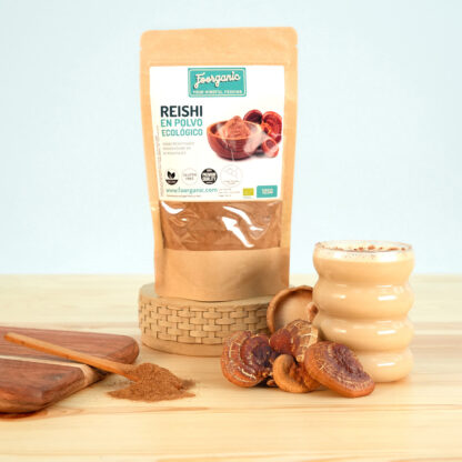 Reishi Ecológico en Polvo Foorganic Pack  125g Superalimento Sin Aditivos | Producido en España | Vegano Refuerzo Sistema Inmune y Energía - Imagen 2