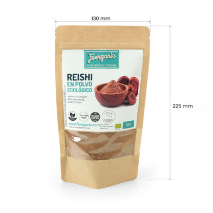 Reishi Ecológico en Polvo Foorganic Pack  125g Superalimento Sin Aditivos | Producido en España | Vegano Refuerzo Sistema Inmune y Energía - Imagen 3