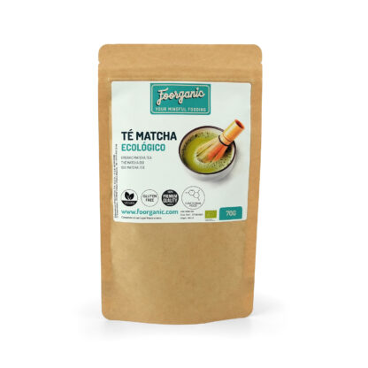 Té Matcha Ecológico en polvo Foorganic Pack  70g | Sin Aditivos | Producido en España | Vegano | Energía sin nerviosismo | Antioxidante | Vitalidad