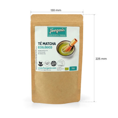 Té Matcha Ecológico en polvo Foorganic Pack  70g | Sin Aditivos | Producido en España | Vegano | Energía sin nerviosismo | Antioxidante | Vitalidad - Imagen 3