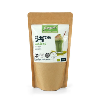 Matcha Latte Ecológico en Polvo Foorganic Pack  200 g | Superalimento Vegano | Energía Sin Nerviosismo | Sin aditivos | Antioxidante | Vitalidad