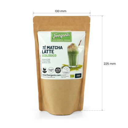 Matcha Latte Ecológico en Polvo Foorganic Pack  200 g | Superalimento Vegano | Energía Sin Nerviosismo | Sin aditivos | Antioxidante | Vitalidad - Imagen 3