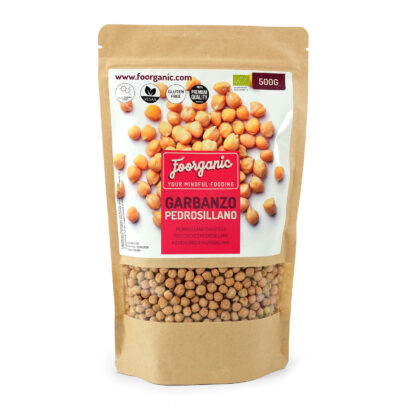 Garbanzos Pedrosillanos Foorganic Pack  500g Legumbre Ecológica | Cultivado en España | Rico en Fibra y Proteínas | Vegano  | Vegetariano