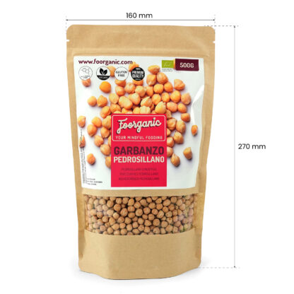 Garbanzos Pedrosillanos Foorganic Pack  500g Legumbre Ecológica | Cultivado en España | Rico en Fibra y Proteínas | Vegano  | Vegetariano - Imagen 3