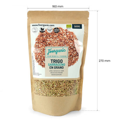 Harina de Trigo Sarraceno Ecológica Foorganic Pack  500g | Alternativa Sin Gluten | Sin Aditivos | Producido en España | Vegano - Imagen 3