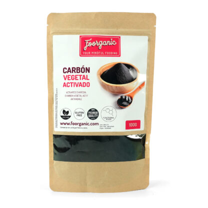 Carbón Vegetal Activado Foorganic Pack 100g | Superalimento Natural Sin Aditivos | Producido en España | Vegano | Detox | Alimento y belleza