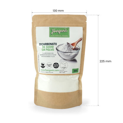 Bicarbonato de Sodio en Polvo Foorganic Pack  300g |  Aditivos | Producido en España | Versátil para Uso Culinario y Limpieza - Imagen 3