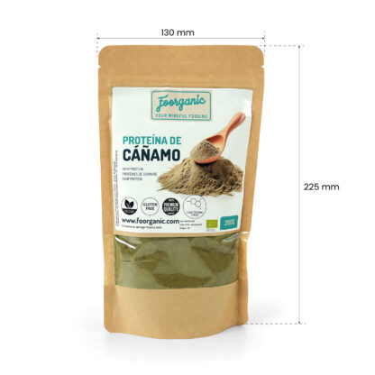 Proteína de Cáñamo Ecológica Foorganic en Polvo Pack  200 g Suplemento Natural | Sin Aditivos | Vegano | Energía y Recuperación Muscular - Imagen 3