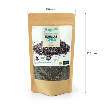 Semillas de Chía Ecológicas Foorganic Pack  250g | Superalimento Nutritivo | Sin Aditivos | Producido en España | Vegano - Imagen 3