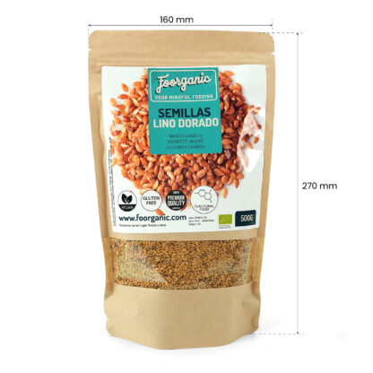 Semillas de Lino Dorado Ecológicas Foorganic Pack  500g | Superalimento Nutritivo | Sin Aditivos | Producido en España | Vegano - Imagen 3