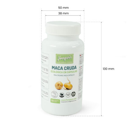 Maca Cruda en Cápsulas Ecológica Foorganic Bote 90 cápsulas Superalimento Natural Sin Aditivos | Originaria de Perú | Vegano Energía y Vitalidad - Imagen 3