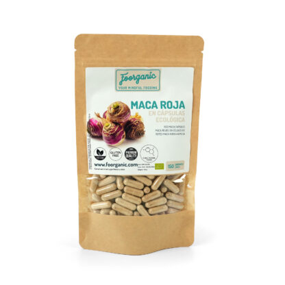 Maca Roja en Cápsulas Ecológica Foorganic Pack  150 cápsulas Superalimento Natural Sin Aditivos | Originaria de Perú | Vegano Energía y Vitalidad