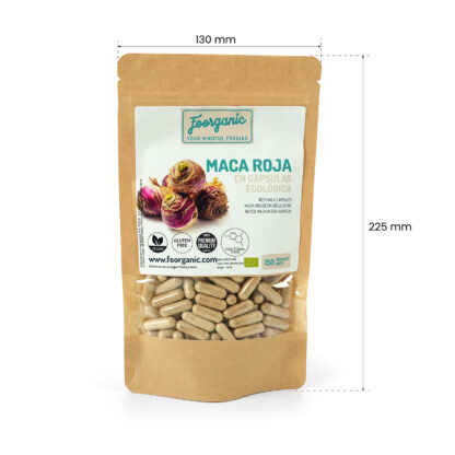 Maca Roja en Cápsulas Ecológica Foorganic Pack  150 cápsulas Superalimento Natural Sin Aditivos | Originaria de Perú | Vegano Energía y Vitalidad - Imagen 3