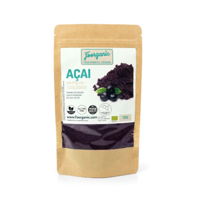 Açaí en Polvo Ecológico Foorganic Pack 70g | Superalimento Rico en Antioxidantes | Producido en España | Ideal para Energía y Sistema Inmune