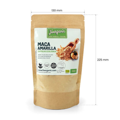 Maca Amarilla en Polvo Ecológica Foorganic Pack  200g Superalimento Natural Sin Aditivos | Originaria de Perú | Vegano Energía y Vitalidad - Imagen 3