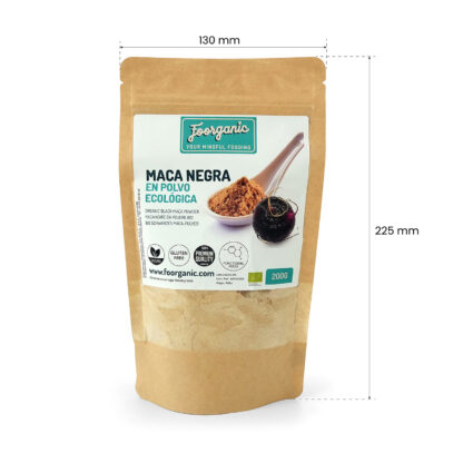 Maca Negra en Polvo Ecológica Foorganic Pack  200g Superalimento Natural Sin Aditivos | Originaria de Perú | Vegano Energía y Rendimiento Físico - Imagen 3