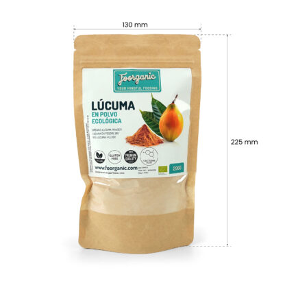 Lúcuma en Polvo Ecológica Foorganic Pack 200g Superalimento Nutritivo Sin Aditivos| Producido en España  Vegano |Energía y Refuerzo Inmunológico - Imagen 3