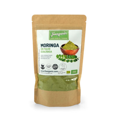 Moringa Ecológica en Polvo Foorganic Pack  200 g Superalimento Natural | Sin Aditivos | Energía y Bienestar | Vegano | Refuerzo de Sistema Inmune