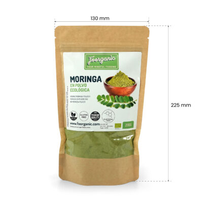 Moringa Ecológica en Polvo Foorganic Pack  200 g Superalimento Natural | Sin Aditivos | Energía y Bienestar | Vegano | Refuerzo de Sistema Inmune - Imagen 3