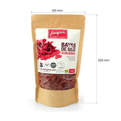 Bayas de Goji Ecológicas Foorganic Pack 250g | Superalimento Sin Aditivos | Producido en España | Vegano |Rico en Antioxidantes, Fibra y Vitaminas - Imagen 3