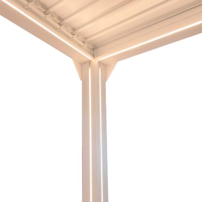 Pérgola Bioclimática Gardiun Somerset 300x300x248 cm - 9m² Cenador Aluminio Blanco | Iluminación LED y Lamas Ajustables - Imagen 6