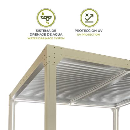 Pérgola Bioclimática Gardiun Somerset 300x400x248 cm - 12m² Cenador Aluminio Blanca | Iluminación LED y Lamas Ajustables - Imagen 5