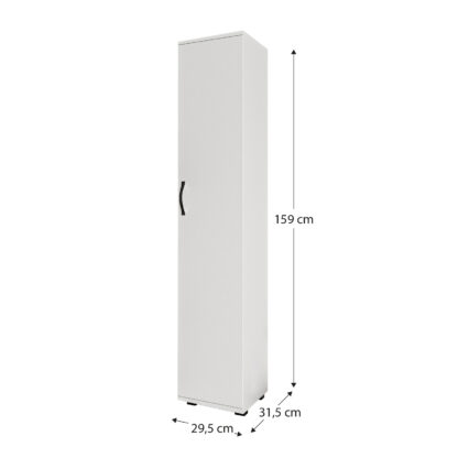 Armario Multiusos CATTERHOUSE Atenas 160 Blanco 159x29,5x31,5 cm Armario para Baño o Despensa | 1 Puerta y 4 Baldas Internas de Altura Regulable - Imagen 4