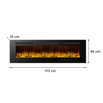 Chimenea Eléctrica de Pared Empotrable Kekai Maine 173x10x46 cm 2000 W con Simulación de Fuego | Panel de Control Táctil y Conexión App - Imagen 4