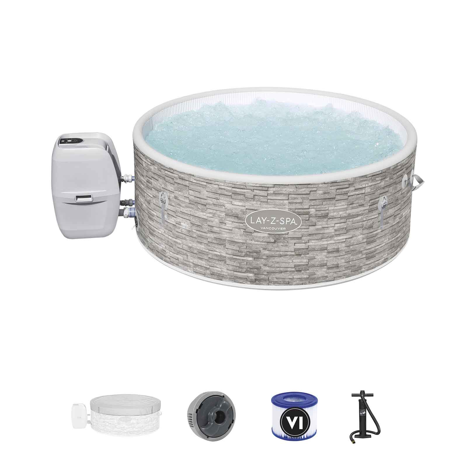 Spa Insuflável Bestway Lay-Z-Spa Vancouver Ø155x60 cm para 3-5 Pessoas com Airjet e Cobertura - Image 3