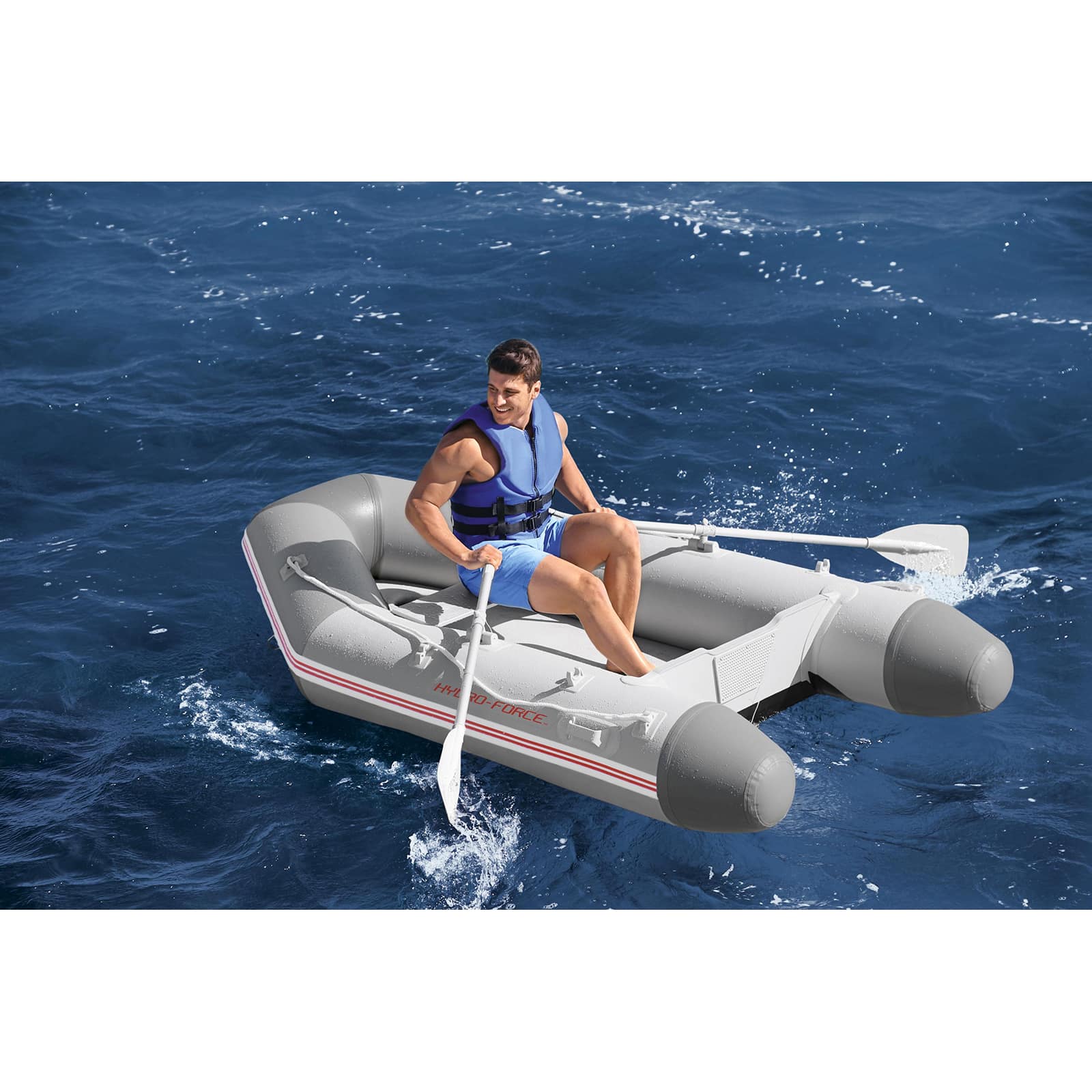 Barco Insuflável Pneumático Bestway Hydro-Force Caspian Pro 280 x 152 x 42 cm 3 Adultos + 1 Criança com 2 Remos e Inflador - Image 2