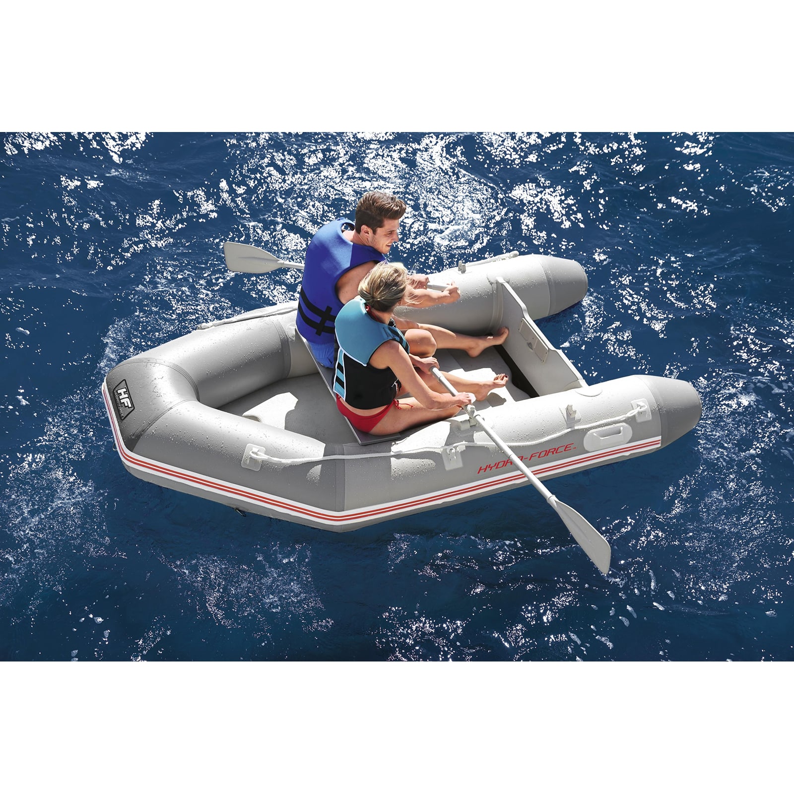 Barco Insuflável Pneumático Bestway Hydro-Force Caspian Pro 280 x 152 x 42 cm 3 Adultos + 1 Criança com 2 Remos e Inflador - Image 5