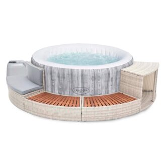 Spa de Hidromassagem Insuflável Bestway Lay-Z-SPA Fiji Airjet Ø180x66 cm + K2O Half Surround 180 289x45x56 cm Borda Semi-Circular para Spa