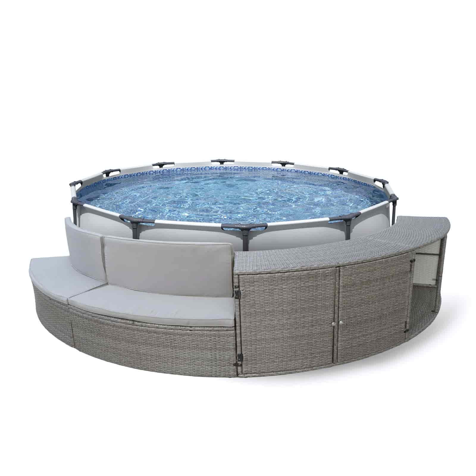 Piscina Tubular Bestway Steel Pro Max 305x100 Cm Com Escada E Filtro De Cartucho 1.249 L/h + Revestimento K2o Half Surround 306