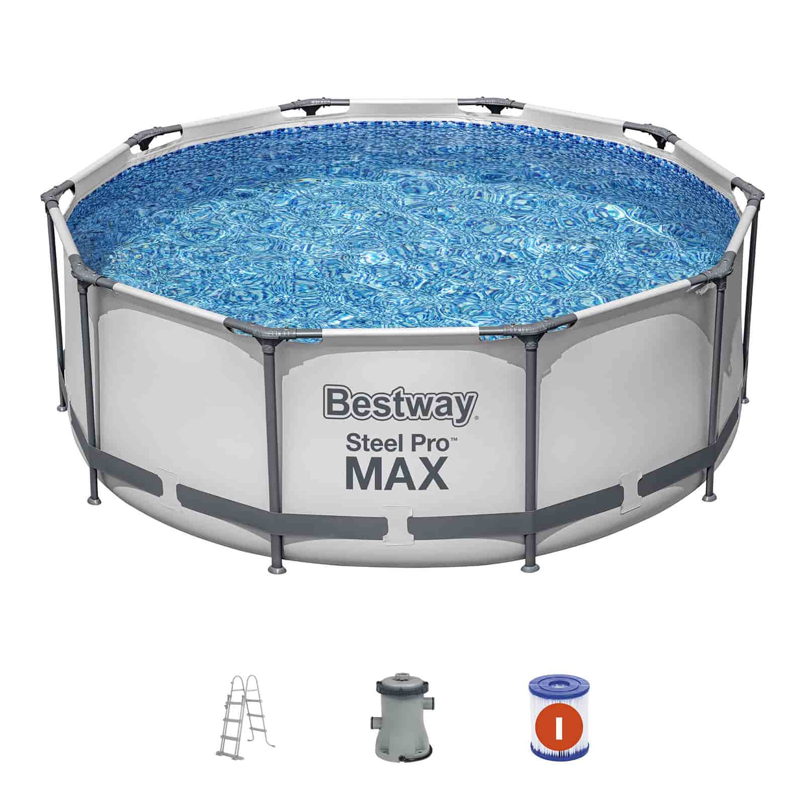 Piscina Tubular Bestway Steel Pro Max 305x100 Cm Com Escada E Filtro De Cartucho 1.249 L/h + Revestimento K2o Half Surround 306 - Image 3