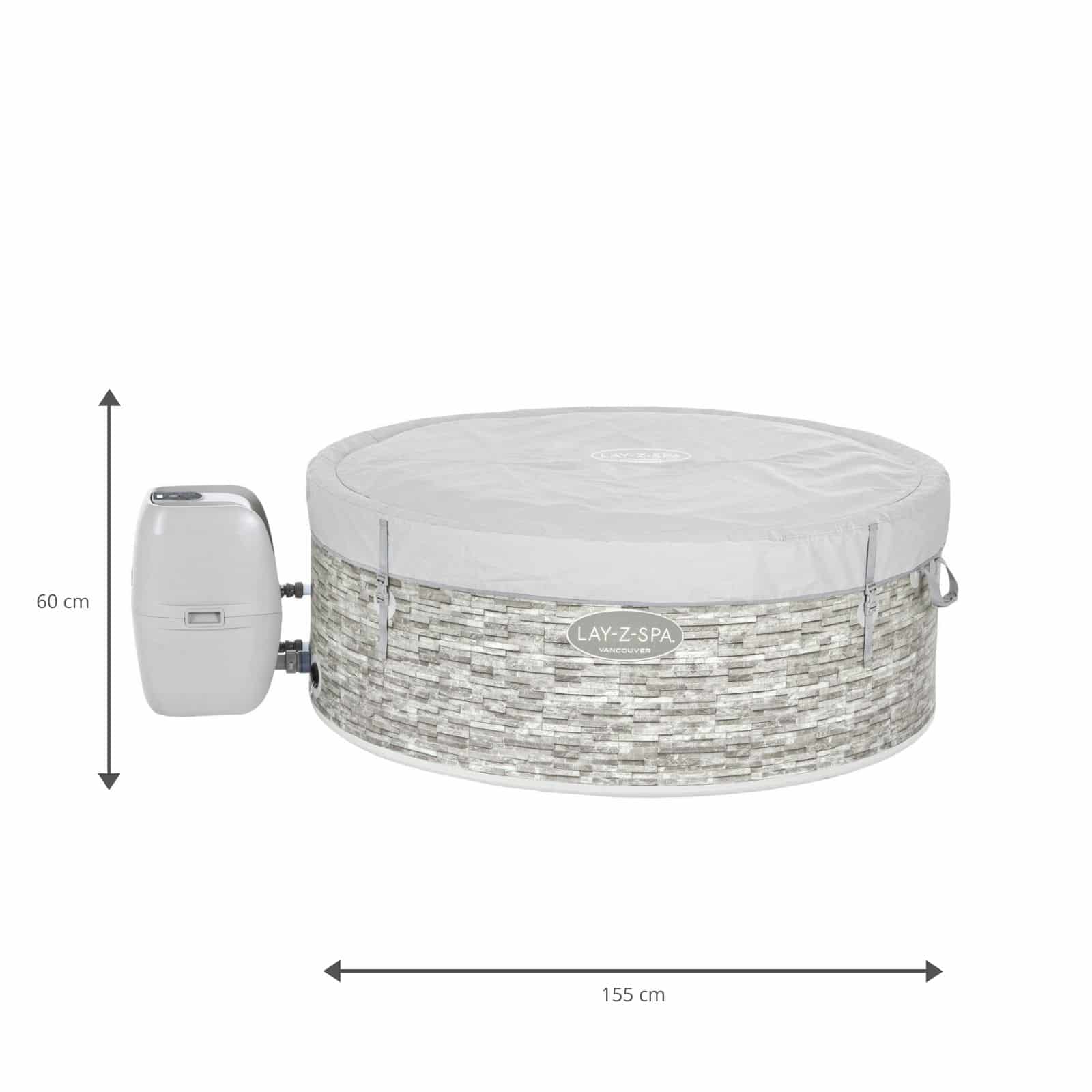 Spa Insuflável Bestway Lay-Z-Spa Vancouver Ø155x60 cm para 3-5 Pessoas com Airjet, Cobertura e Kit de Limpeza - Image 4