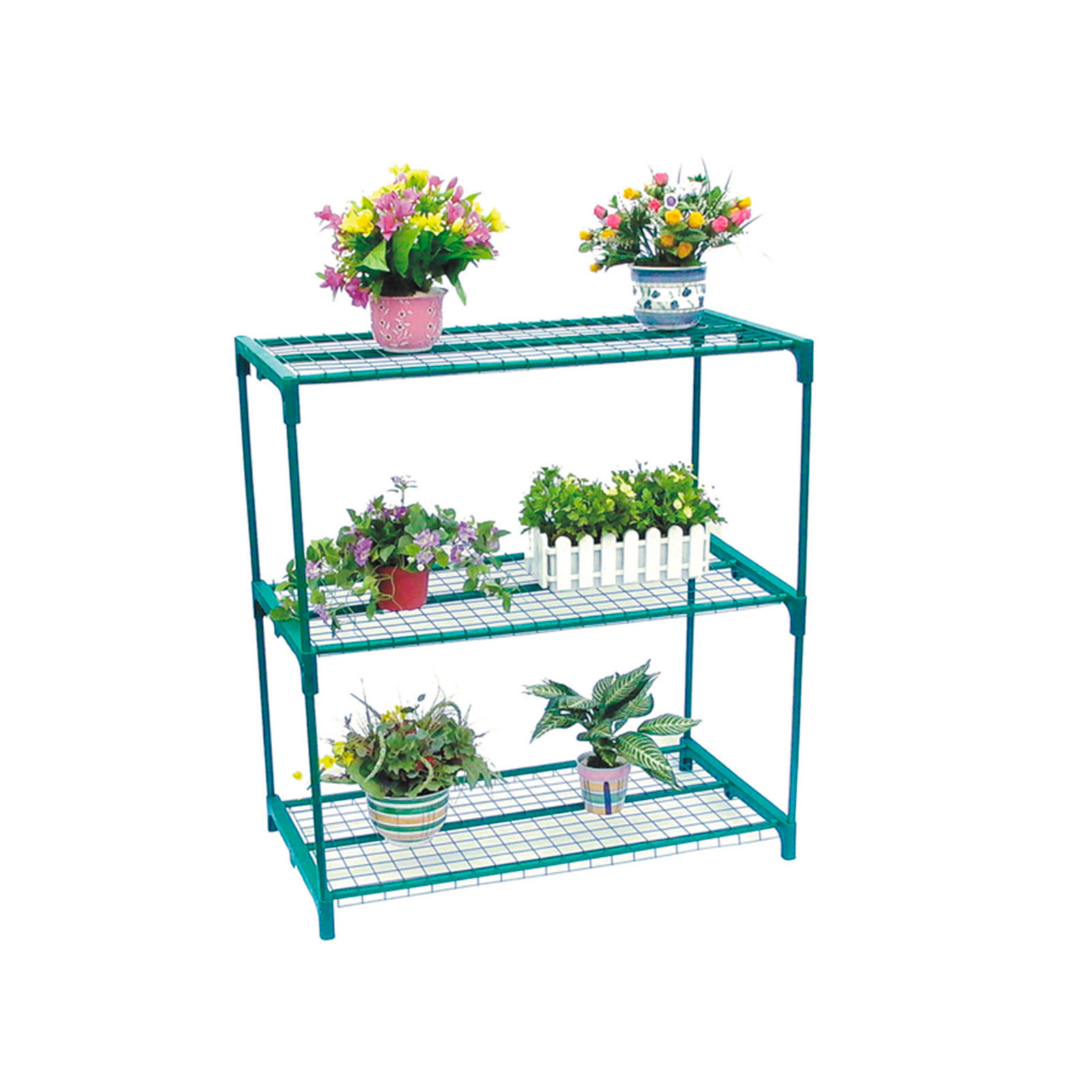 Estufa de PVC e Aço Gardiun Leaf I 3 Prateleiras 69x49x130 cm Verde com Porta com Fecho de Correr - Image 3