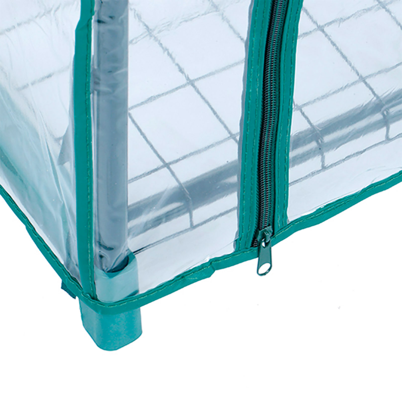 Estufa de PVC e Aço Gardiun Leaf I 3 Prateleiras 69x49x130 cm Verde com Porta com Fecho de Correr - Image 4