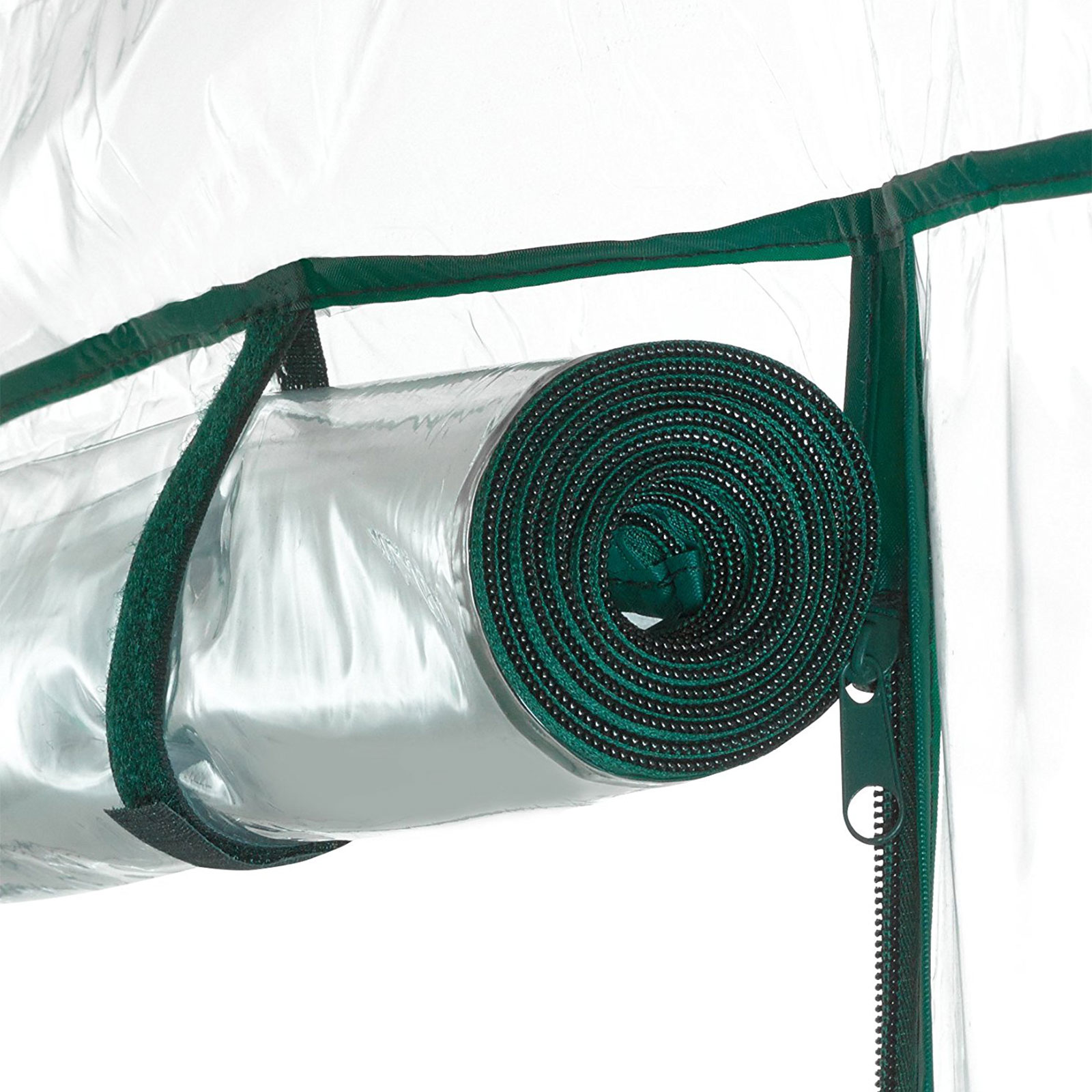 Estufa de PVC e Aço Gardiun New Leaf 4 Prateleiras 143x143x195 cm Verde com Porta com Fecho de Correr - Image 4