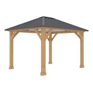 Pérgula de Jardim Gardiun Tucson 10,72 m² 362x297x283 cm Madeira laminada | Postes de 14x14 cm | Cobertura de aço | Fixação incluída