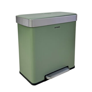 Caixote do Lixo e Reciclagem CATTERHOUSE Planeta 60L 58x35,5x60 cm de Metal com Pedal, Caixotes Removíveis e Fecho Suave