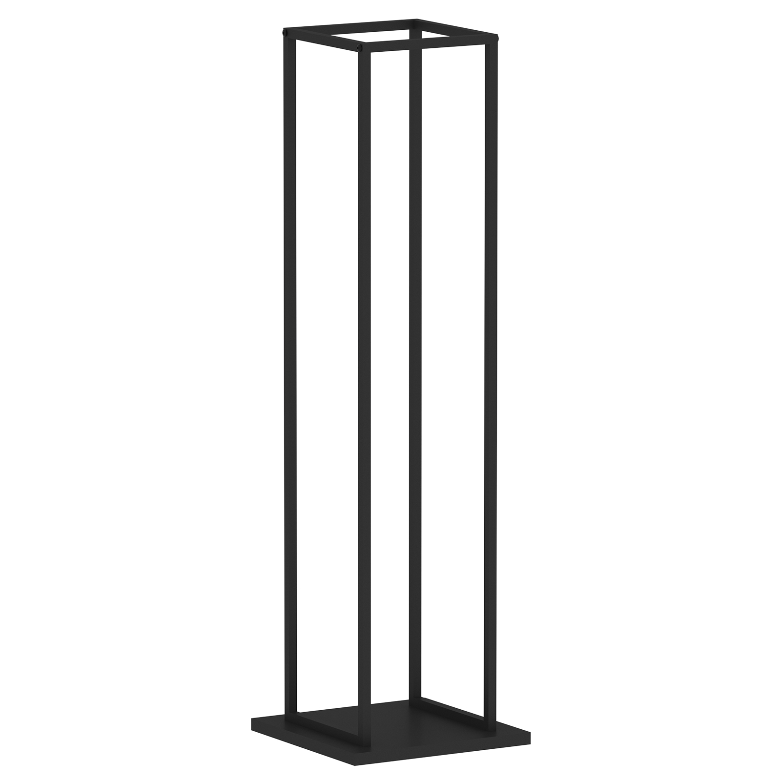 Porta-lenha de Interior Kekai Design 33x33x115 cm com Estrutura em Aço Galvanizado e Suporte Inferior, cor Preto