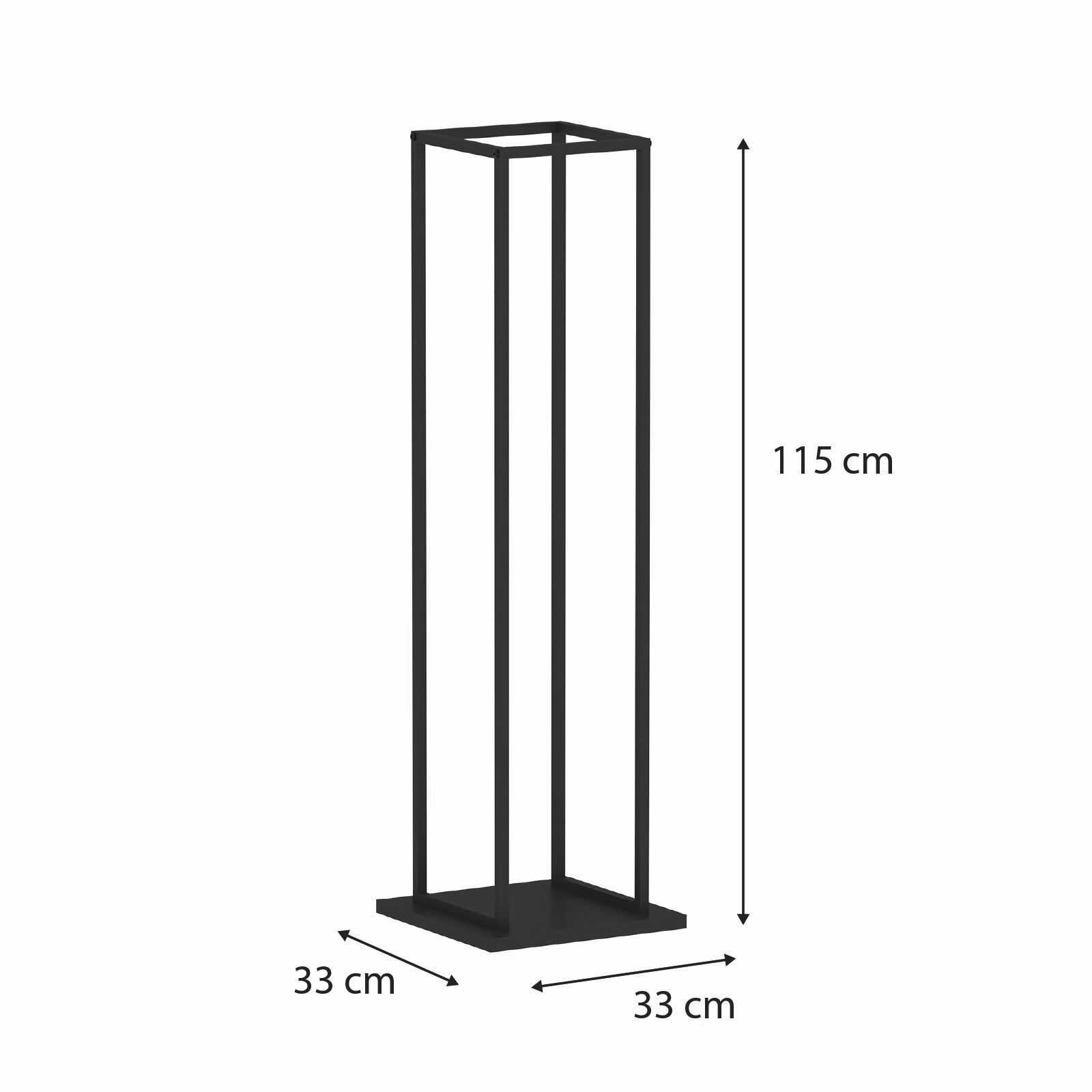 Porta-lenha de Interior Kekai Design 33x33x115 cm com Estrutura em Aço Galvanizado e Suporte Inferior, cor Preto - Image 4