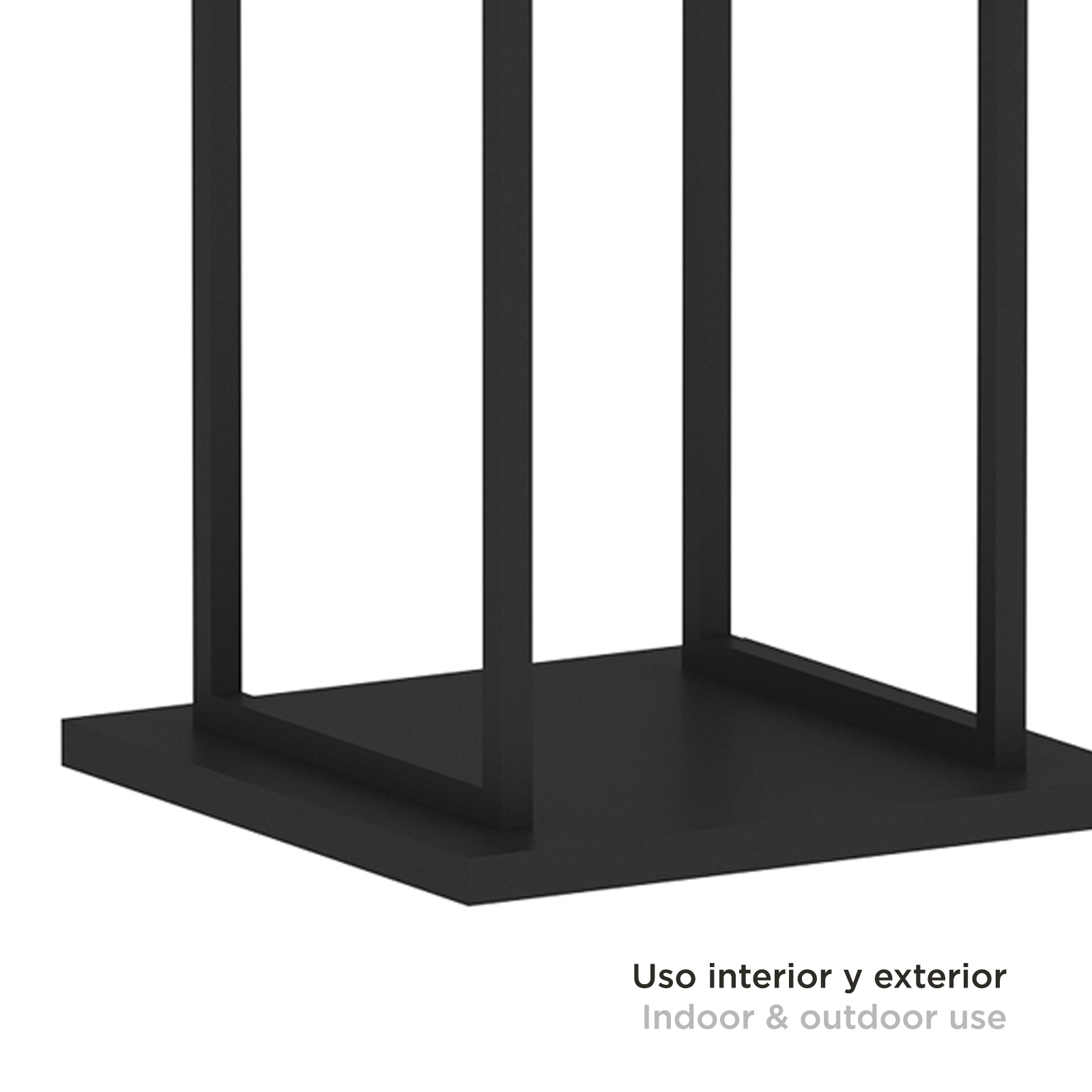 Porta-lenha de Interior Kekai Design 33x33x115 cm com Estrutura em Aço Galvanizado e Suporte Inferior, cor Preto - Image 5