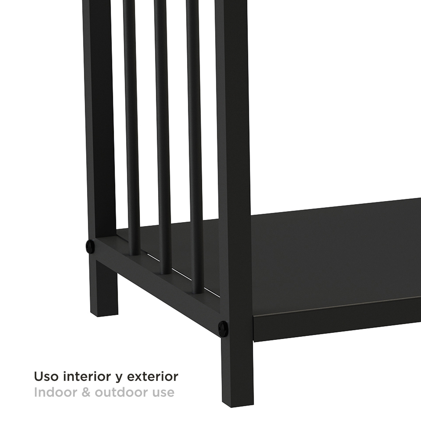 Cesto para Lenha de Interior Kekai Handle 43x33x45 cm Estrutura em Aço Galvanizado com Pegas e Suporte Inferior, cor Preto - Image 5