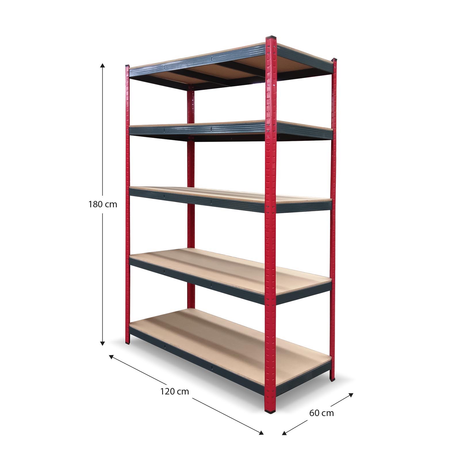 Estante Metálica CATTERHOUSE Rack Cargo Advance 120 - 120x60x180 cm em Aço Galvanizado e MDF com Prateleiras de Altura Ajustável - Image 4