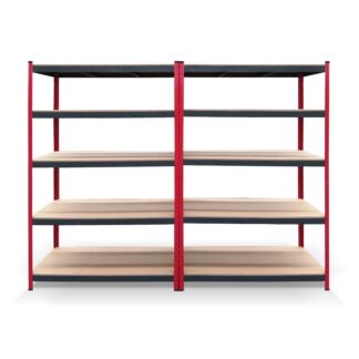 Conjunto de 2 Estantes Metálicas CATTERHOUSE Rack Cargo Advance 120 - 240x60x180 cm em Aço Galvanizado e MDF com Prateleiras Ajustáveis