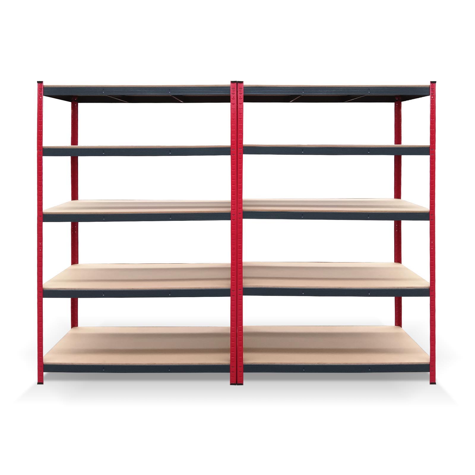 Conjunto de 2 Estantes Metálicas CATTERHOUSE Rack Cargo Advance 120 - 240x60x180 cm em Aço Galvanizado e MDF com Prateleiras Ajustáveis